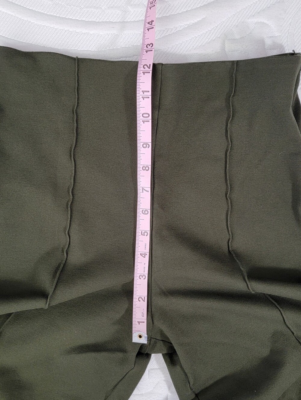 Quince Ultra-Stretch Ponte Super Wide Leg Ankle Pants Olive Green Size Large - Picture 9 of 11